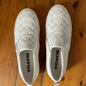 Coach White Slip-On Sneakers